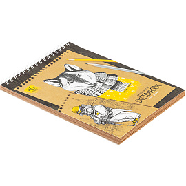 Скетчбук 40л., А5 ArtSpace "Craft style", на гребне, крафт, 80г/м2