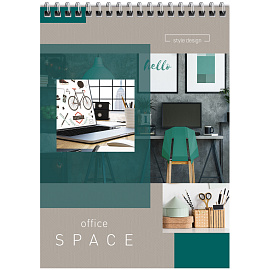 Блокнот А5 60л. на гребне ArtSpace "Офис. Office space", твердая подложка