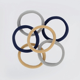 Резинки для волос MESHU "Essence", бежевые, серые, темно-синие, 6шт., диаметр 4см, европодвес фото Резинки для волос MESHU "Essence", бежевые, серые, темно-синие, 6шт., диаметр 4см, европодвес