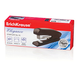 Степлер Erich Krause Elegance Classic до 20 листов чёрный (скобы №10, с антистеплером, артикул производителя 2167)