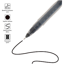 Ручка гелевая OfficeSpace "HC-1" черная, 0,4мм, бесстержневая, игольчатый наконечник