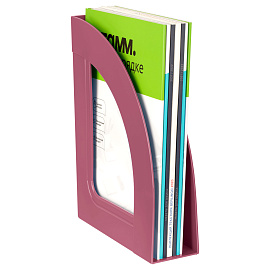 Лоток для бумаг вертикальный СТАММ "Респект", бордовый, ширина 70мм фото Лоток для бумаг вертикальный СТАММ "Респект", бордовый, ширина 70мм