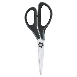 Ножницы Berlingo "Easycut 350", 13см, серые, эргономичные ручки, мягкие вставки, европодвес фото Ножницы Berlingo "Easycut 350", 13см, серые, эргономичные ручки, мягкие вставки, европодвес