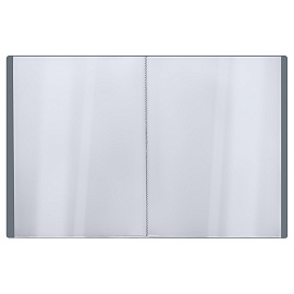 Папка с 60 вкладышами СТАММ "Стандарт" А4, 21мм, 700мкм, пластик, серая