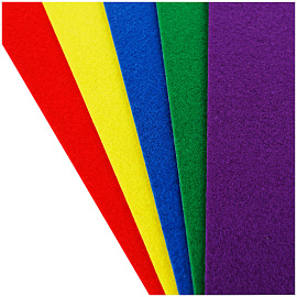 Фетр ArtSpace, А4, 5л., 5цв., 2мм, самоклеящийся