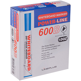 Маркер для белых досок Line Plus "600B" синий, пулевидный, 3мм фото Маркер для белых досок Line Plus "600B" синий, пулевидный, 3мм