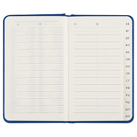 Телефонная книга А7, 64л., кожзам, BG "Winner. Bright blue", с вырубкой
