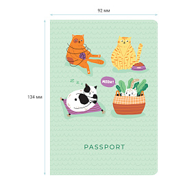 Обложка для паспорта MESHU "Meow", ПВХ, 2 кармана