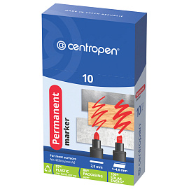 Маркер перманентный CENTROPEN 8566, ЗЕЛЕНЫЙ, круглый наконечник, 2,5 мм, 585660110