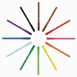 Фломастеры Bic Visa 12 цветов с вентилируемыми колпачками смываемые