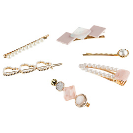 Заколки для волос MESHU, цвет розовый жемчуг, 6шт., европодвес фото Заколки для волос MESHU, цвет розовый жемчуг, 6шт., европодвес