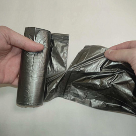 Мешки для мусора на 30 л Paclan Standart черные (ПНД, 7.3 мкм, в рулоне 20 шт, 50х60 см)