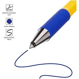 Ручка шариковая OfficeSpace "Yellow Stone" синяя, 0,7мм, грип, штрихкод фото Ручка шариковая OfficeSpace "Yellow Stone" синяя, 0,7мм, грип, штрихкод