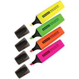 Набор текстовыделителей OfficeSpace 04цв., 1-5мм, ПВХ уп., европодвес фото Набор текстовыделителей OfficeSpace 04цв., 1-5мм, ПВХ уп., европодвес