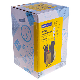 Настольный органайзер OfficeSpace "Витраж", 11 предметов, вращающийся, черный/цветной фото Настольный органайзер OfficeSpace "Витраж", 11 предметов, вращающийся, черный/цветной