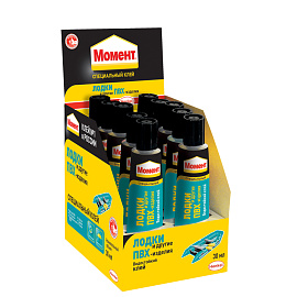Клей Момент для лодок и ПВХ-изделий, 30мл, шоу-бокс фото Клей Момент для лодок и ПВХ-изделий, 30мл, шоу-бокс