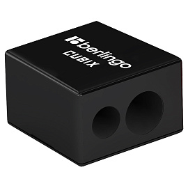 Точилка пластиковая Berlingo "Cubix" 2 отверстия, контейнер, ассорти фото Точилка пластиковая Berlingo "Cubix" 2 отверстия, контейнер, ассорти