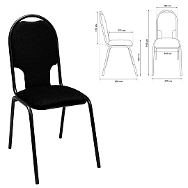 Стул для посетителей РС02М, черный каркас, ткань черная фото Стул для посетителей РС02М, черный каркас, ткань черная