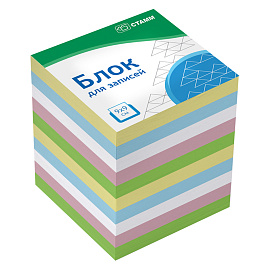 Блок для записей СТАММ "Имидж", 9*9*9см, цветной фото Блок для записей СТАММ "Имидж", 9*9*9см, цветной