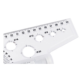 Линейка рейсшина Стамм ЛР25/ЛР-30478 30 см пластиковая прозрачная