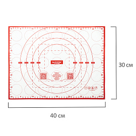 Коврик силиконовый для раскатки/запекания 30х40 см, красный, DASWERK (ДАСВЕРК), 608424 фото Коврик силиконовый для раскатки/запекания 30х40 см, красный, DASWERK (ДАСВЕРК), 608424