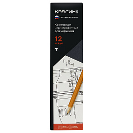 Карандаш ч/г Красин «Для черчения» Т (Н), шестигр., заточен. фото Карандаш ч/г Красин «Для черчения» Т (Н), шестигр., заточен.