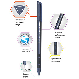 Ручка шариковая Berlingo "Triangle Twin" черная, 0,7мм, игольчатый стержень фото Ручка шариковая Berlingo "Triangle Twin" черная, 0,7мм, игольчатый стержень