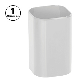 Подставка-стакан СТАММ "Фаворит", пластиковая, квадратная, белая фото Подставка-стакан СТАММ "Фаворит", пластиковая, квадратная, белая