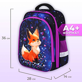 Ранец BRAUBERG KIDS STANDARD, 2 отделения, Fairy fox, 36х28х14 см, 273144