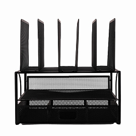 Органайзер многосекционный металлический BRAUBERG "Germanium", 335х228х335 мм, черный, 272474