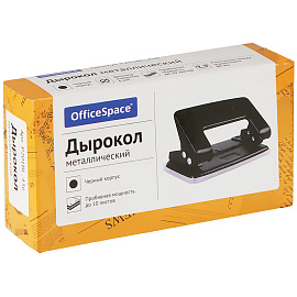 Дырокол OfficeSpace 10л., металлический, черный фото Дырокол OfficeSpace 10л., металлический, черный