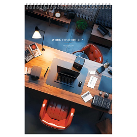 Блокнот А4 80л. на гребне BG "Офис", твердая подложка