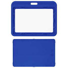 Бейдж горизонтальный (54х85 мм), синий, МАТОВАЯ ПОВЕРХНОСТЬ, BRAUBERG EXTRA, 238818