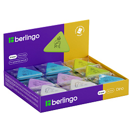 Ластик Berlingo "Dino", треугольный, термопластичная резина, 50*44*7мм фото Ластик Berlingo "Dino", треугольный, термопластичная резина, 50*44*7мм