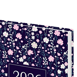 Ежедневник датированный 2026 145х215 мм, А5, STAFF, ламинированная обложка, "Flowers", 117318