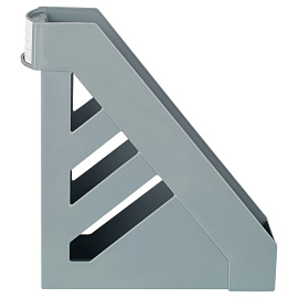 Лоток для бумаг вертикальный СТАММ "Стандарт", серый, ширина 100мм