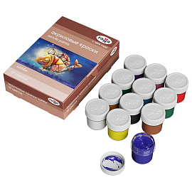 Краски акриловые Гамма Хобби набор 12 цветов по 20 мл глянцевые