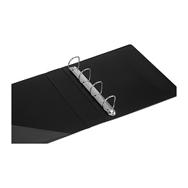 Папка на 4 кольцах OfficeSpace, панорама, А4, 65мм, ПВХ, черная фото Папка на 4 кольцах OfficeSpace, панорама, А4, 65мм, ПВХ, черная