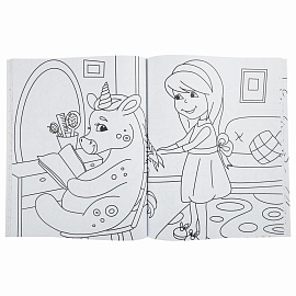 Раскраска для девочки "ЕДИНОРОГ", 242х300 мм, 80 стр., ПП, 38849