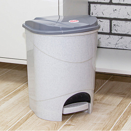 Ведро для мусора с педалью М-пластика 11 л пластик серое (33x26х26 см)