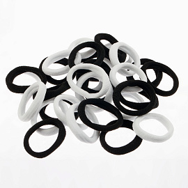 Резинки для волос MESHU, черные и белые, 40шт., диаметр 2,5см, европодвес
