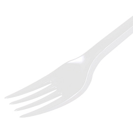 Вилка одноразовая пластиковая 165 мм, белая, КОМПЛЕКТ 100 шт., СТАНДАРТ, LAIMA, 603078