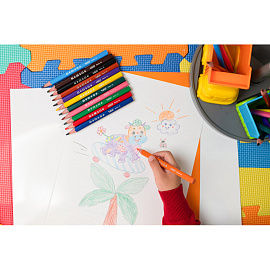 Карандаши цветные BIC Kids Evolution 12 карандашей 12 цветов трёхгранные (утолщённые)