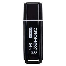 Флеш-диск 64 GB, CROMEX (КРОМЕКС) Standard USB 2.0, черный, 514160