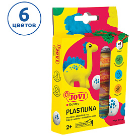 Пластилин растительный JOVI, 6 цветов ассорти, 15г, картон, европодвес