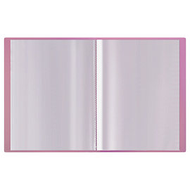 Папка с 30 вкладышами СТАММ "Сияние" А4, 17мм, 700мкм, пластик, розовый