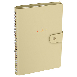 Записная книжка А5 96л. ЛАЙТ, кожзам, скрытый гребень, Greenwich Line "Pastel. Yellow", блок в линию