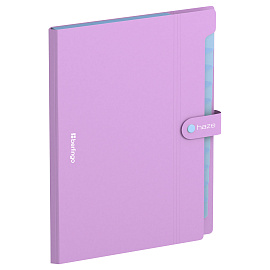 Папка 12 отделений Berlingo "Haze", А4, 600мкм, на кнопке, сиреневая фото Папка 12 отделений Berlingo "Haze", А4, 600мкм, на кнопке, сиреневая