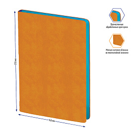 Записная книжка А5 80л., кожзам, Berlingo "Fuze", цветной срез, оранжевый