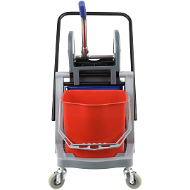 Тележка уборочная OfficeClean Professional, 2 съемных ведра 17л., механический отжим